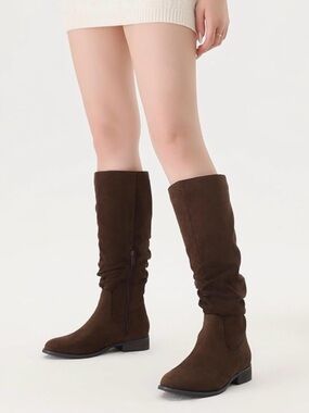 NEW Women's Brown Knee-High Suede Boots